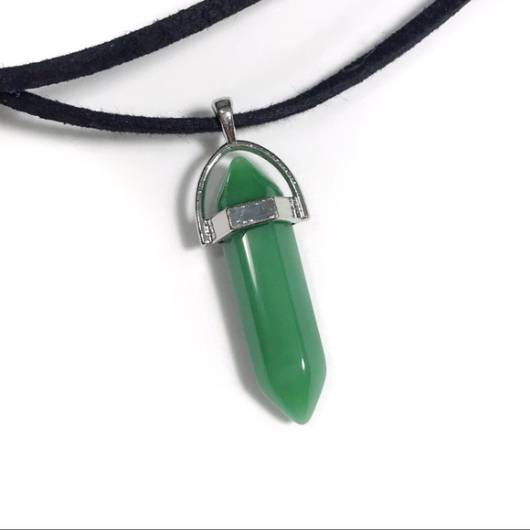 Aventurine healing gemstone choker necklace Green - Picture 3 of 4